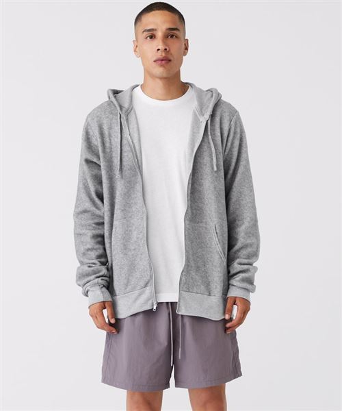 Unisex sueded fleece full-zip hoodie